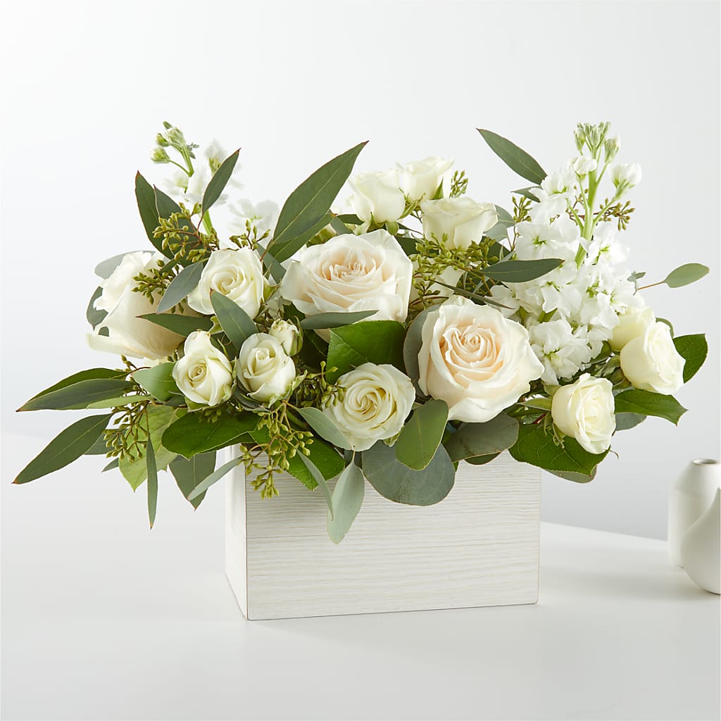 Fresh Linen Box Bouquet – The Arrangement Smiles Unlimited Llc, Anderson IN
