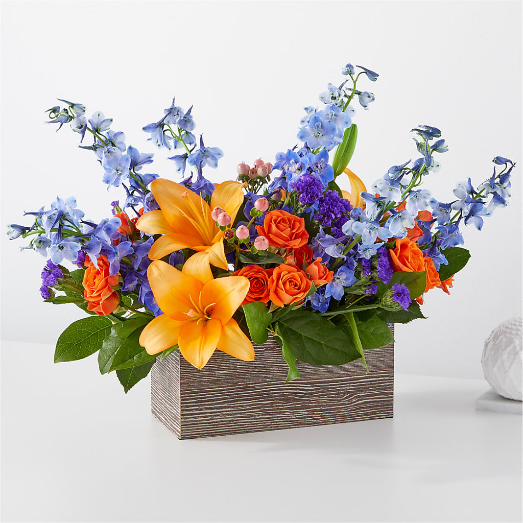 Radiant Citrus Box Bouquet – The Arrangement Smiles Unlimited Llc, Anderson IN