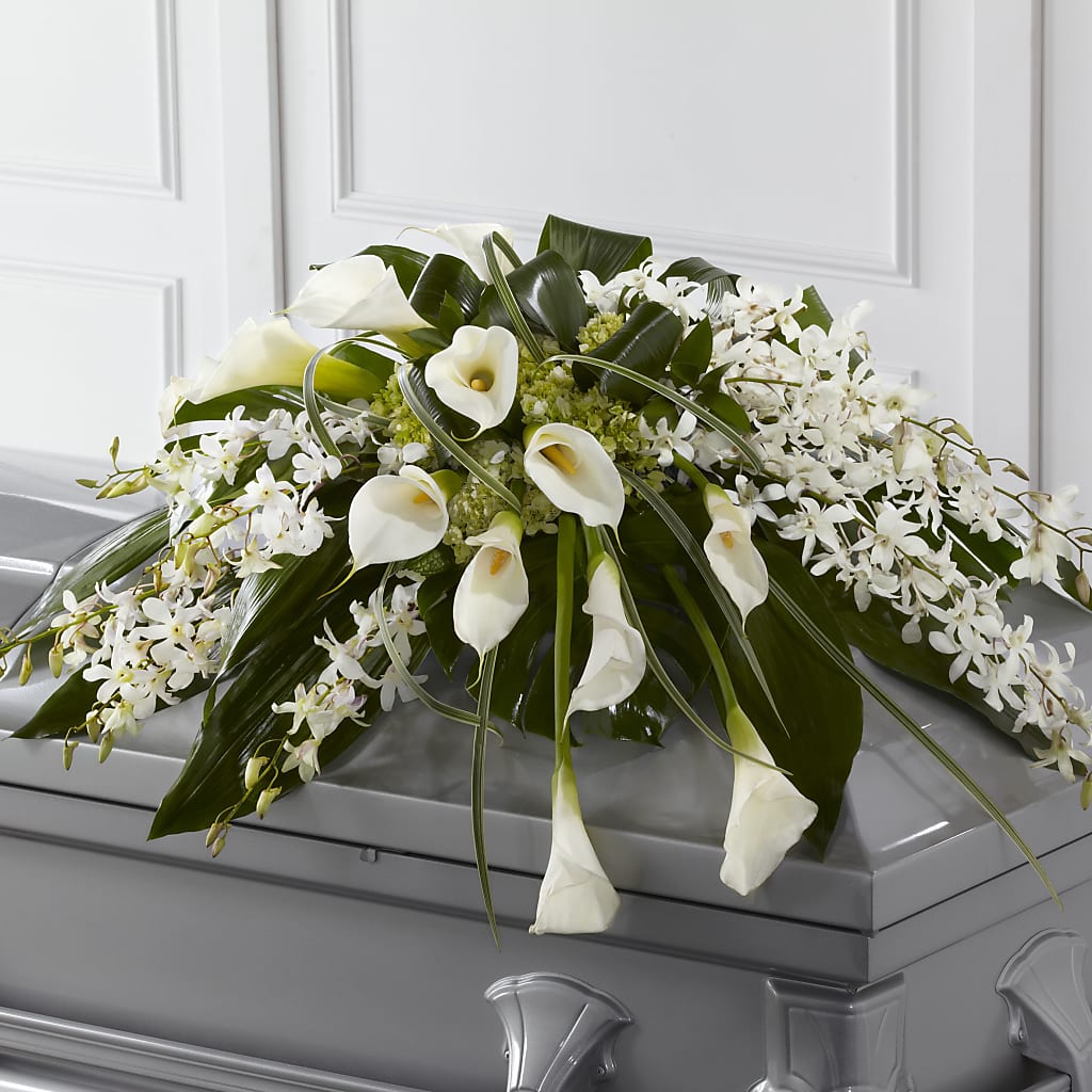 Angel Wings Casket Spray – The Arrangement Smiles Unlimited Llc, Anderson IN