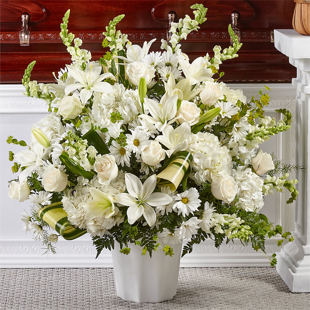 Thoughts of Tranquility Floor Basket – The Arrangement Smiles Unlimited Llc, Anderson IN