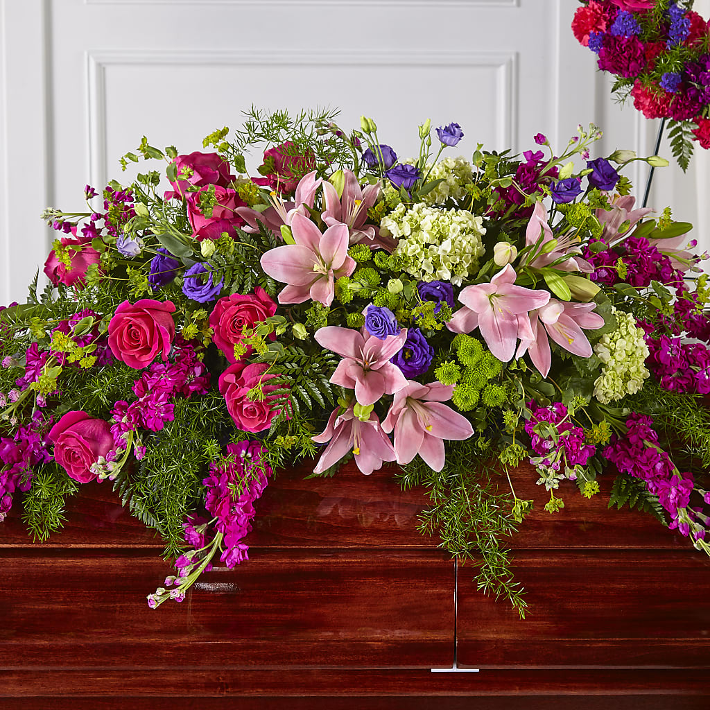 Radiant Tribute Casket Spray – The Arrangement Smiles Unlimited Llc, Anderson IN