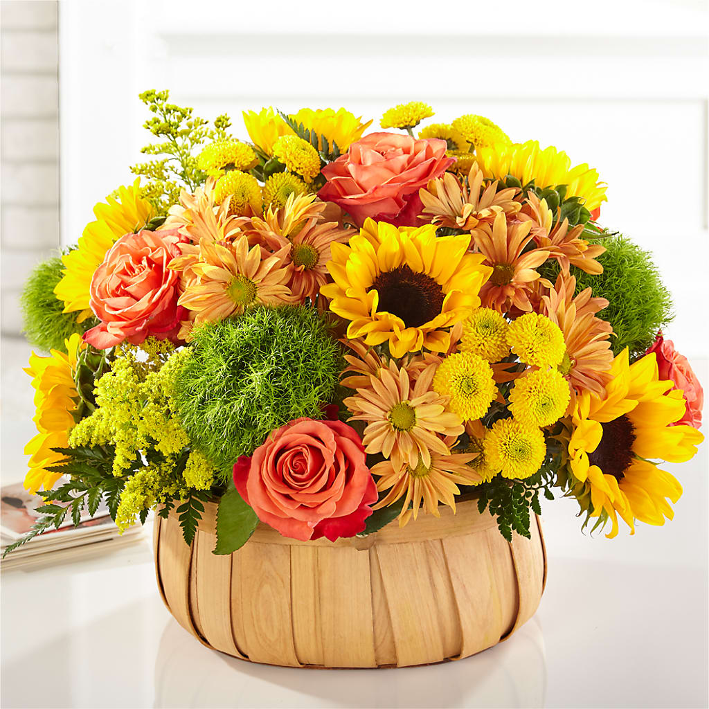 Harvest Sunflower Basket – The Arrangement Smiles Unlimited Llc, Anderson IN
