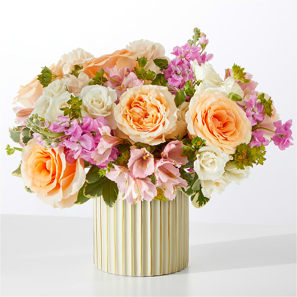 Paradise Bouquet with Ivory Vase – The Arrangement Smiles Unlimited Llc, Anderson IN