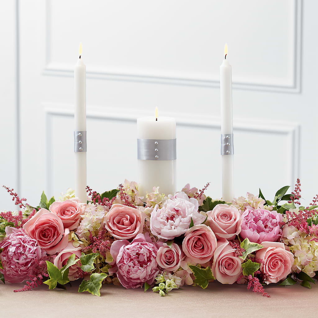 Worldwide Romance Unity Candle Arrangement – The Arrangement Smiles Unlimited Llc, Anderson IN