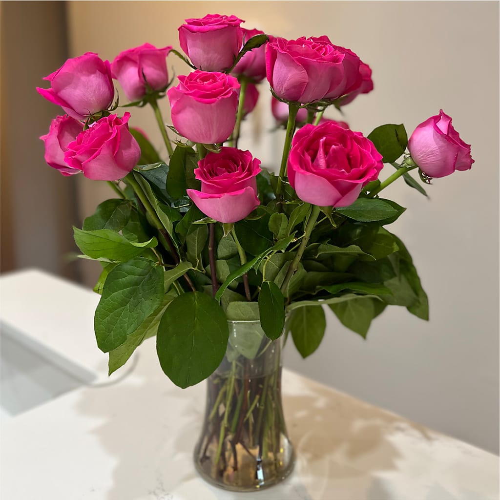 Long Stem Pink Rose Bouquet –  The Arrangement Smiles Unlimited Llc, Anderson IN