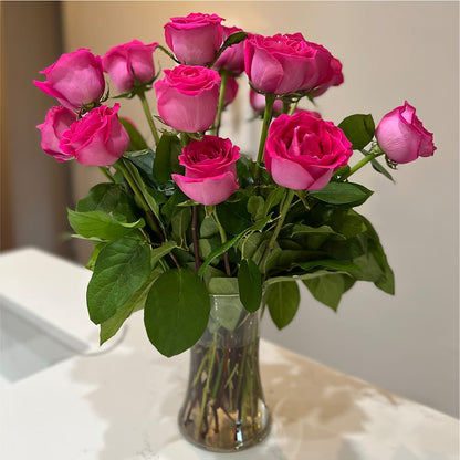 Long Stem Pink Rose Bouquet –  The Arrangement Smiles Unlimited Llc, Anderson IN