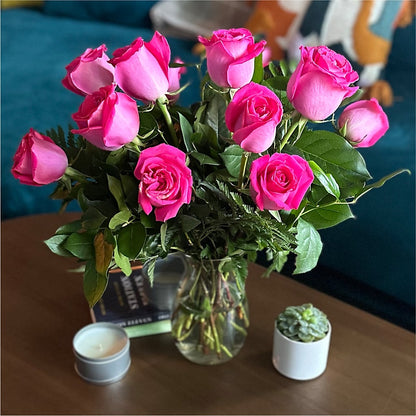 Long Stem Pink Rose Bouquet –  The Arrangement Smiles Unlimited Llc, Anderson IN