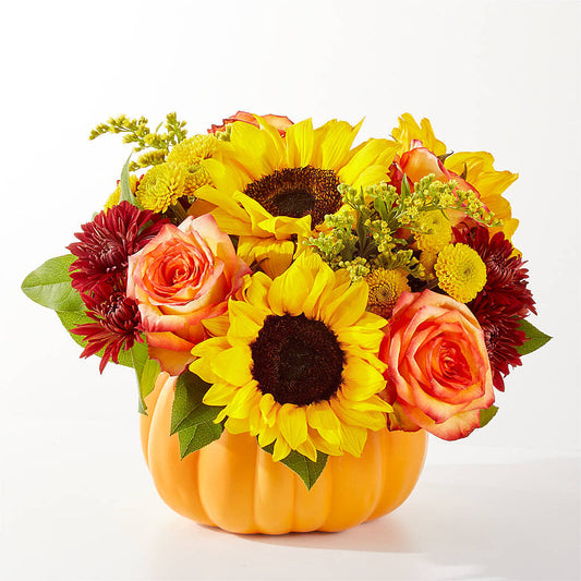 Golden Gourd Pumpkin Bouquet –  The Arrangement Smiles Unlimited Llc, Anderson IN