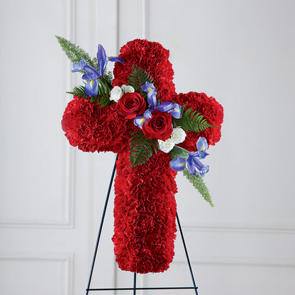Faithful Hero Floral Cross –  The Arrangement Smiles Unlimited Llc, Anderson IN
