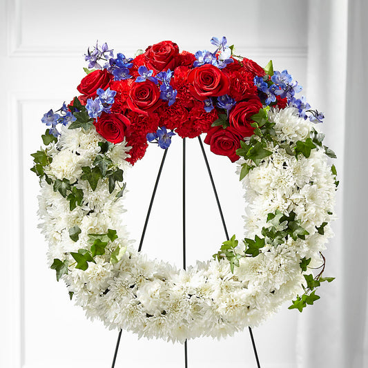 Patriotic Passion Wreath –  The Arrangement Smiles Unlimited Llc, Anderson IN