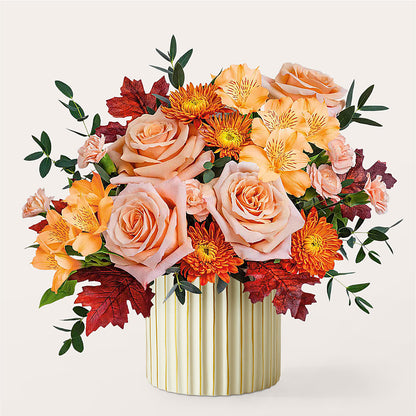 Spiced Latte Bouquet with Ivory Vase –  The Arrangement Smiles Unlimited Llc, Anderson IN