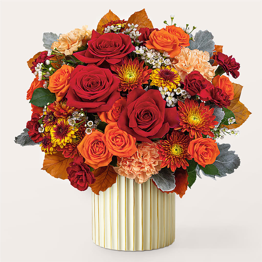 Merlot Bouquet with Ivory Vase –  The Arrangement Smiles Unlimited Llc, Anderson IN
