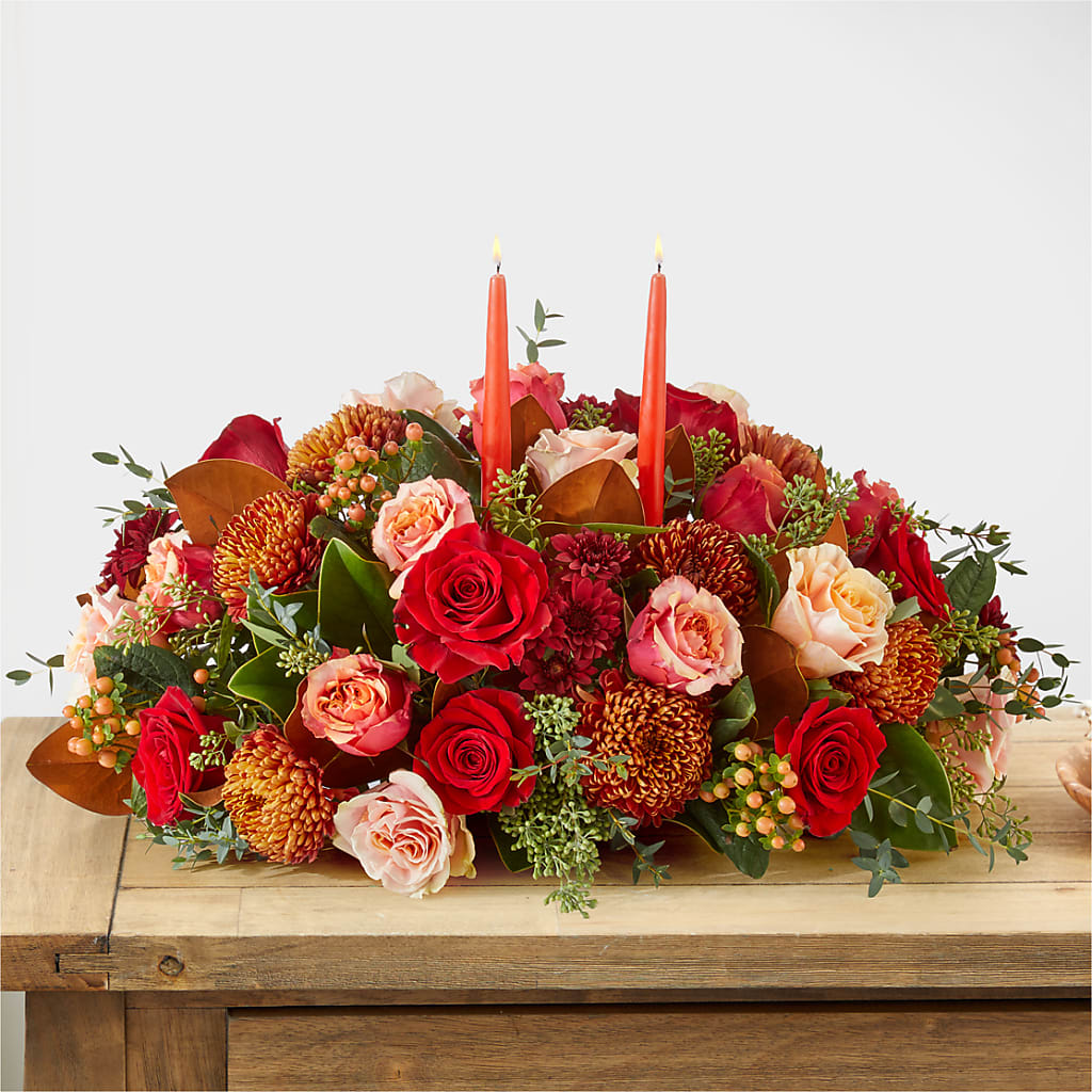 Gather Near Centerpiece –  The Arrangement Smiles Unlimited Llc, Anderson IN