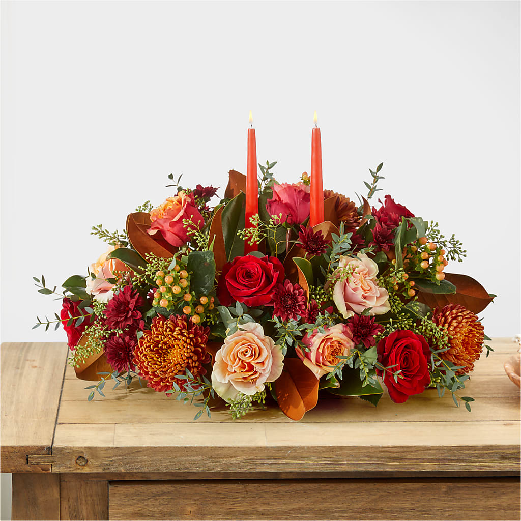 Gather Near Centerpiece –  The Arrangement Smiles Unlimited Llc, Anderson IN